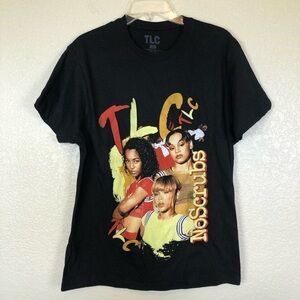 T.L.C. Black Graphic Short Sleeve Tee No Scrubs Retro size Medium
